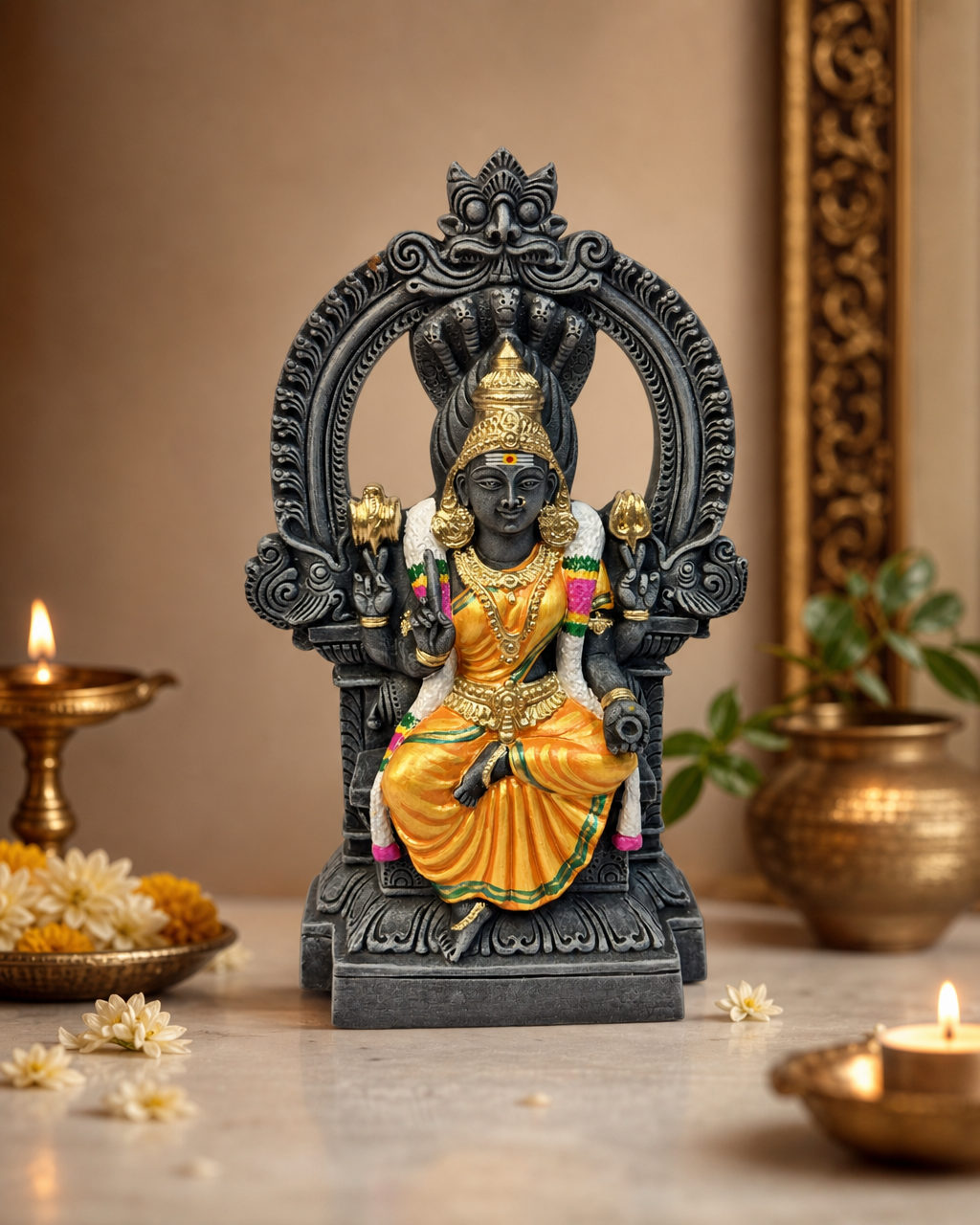 Exquisite Thiruvatchi Mariamman statue with intricate detailing, ideal for home decor.