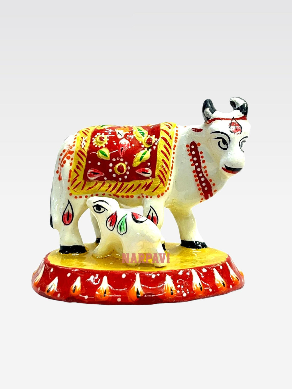 Metal Cow With Baby Menakari Panting 2"