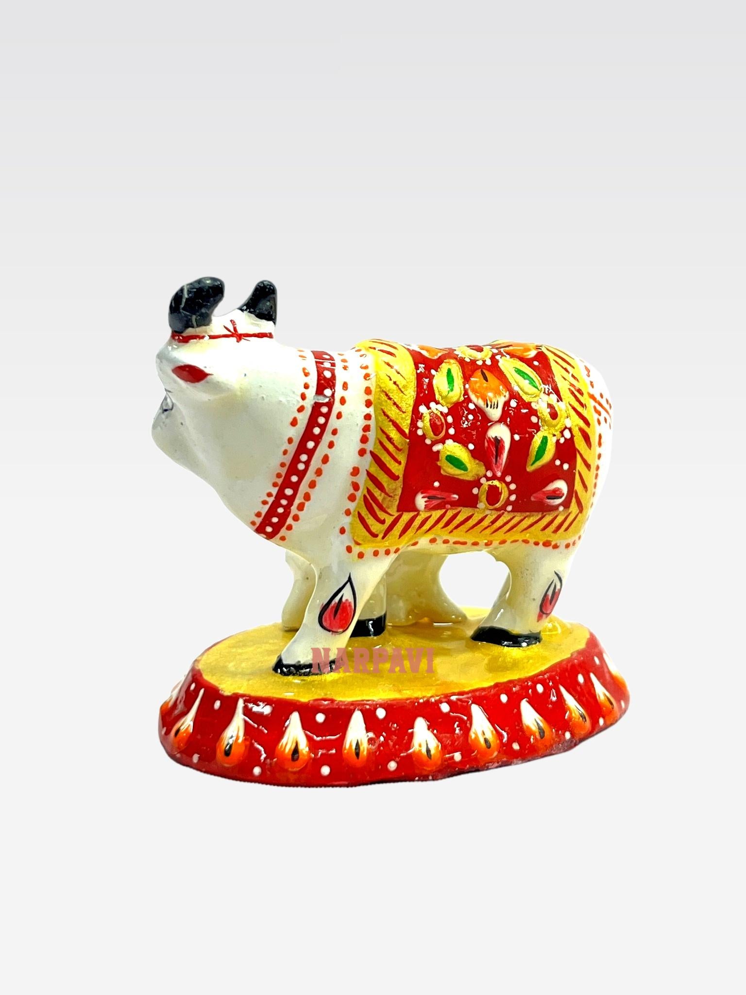 Metal Cow With Baby Menakari Panting 2"