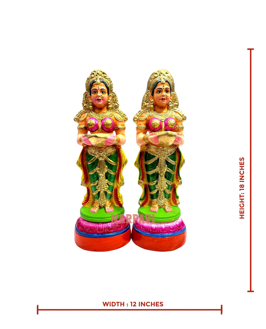 Paavai Vilaku Set 18"