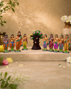 Artisanal figurine set depicting Gurukula training scene with detailed craftsmanship.