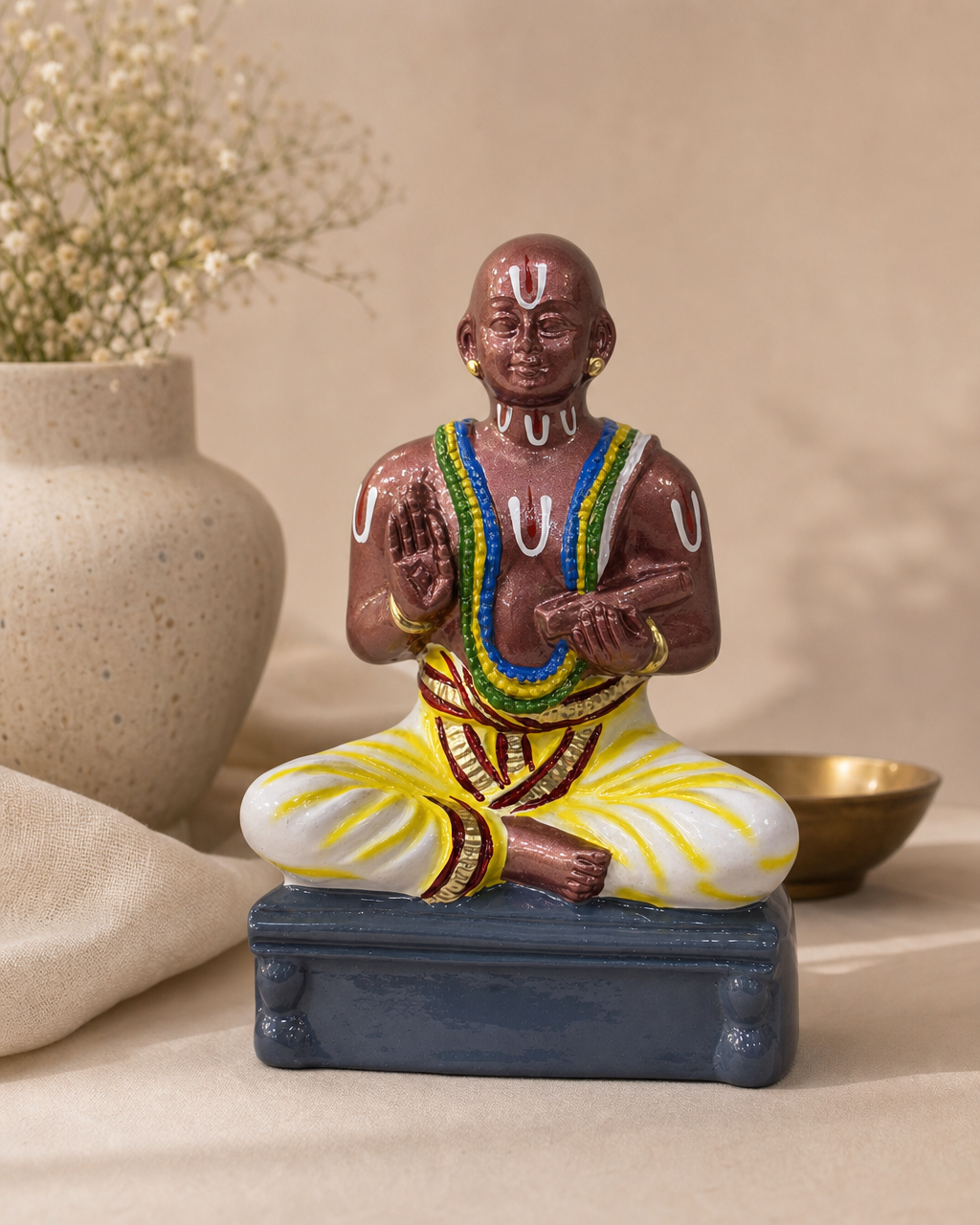 Beautifully crafted Desigar figurine in a meditative pose on a decorative base.