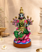 Colorful Medium Varahi Statue with intricate details on a marble surface
