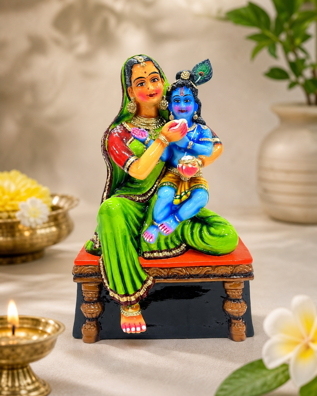 Yasodha Giving Food To Krishna